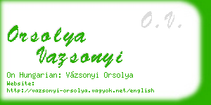 orsolya vazsonyi business card
